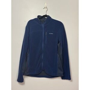 L.L.Bean Mens Fleece Jacket Full Zip Blue Outdoor Casual Layer XL‎